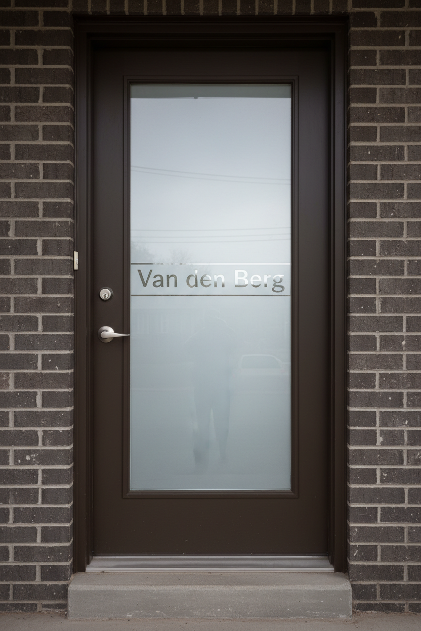 Deur met familienaam Van den Berg